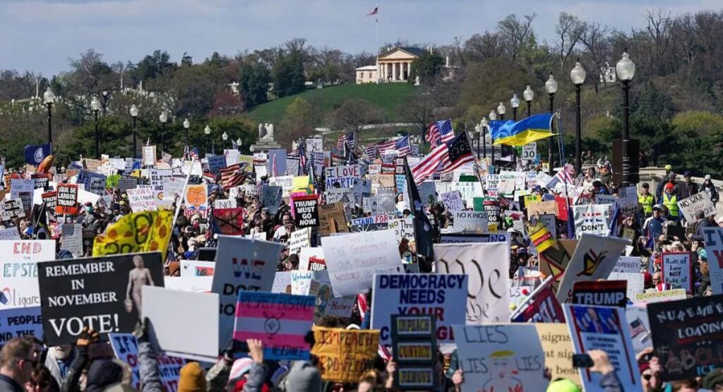 No Kings protests draw large crowds to rally against Donald Trump
