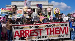 No Kings protests draw large crowds to rally against Donald Trump