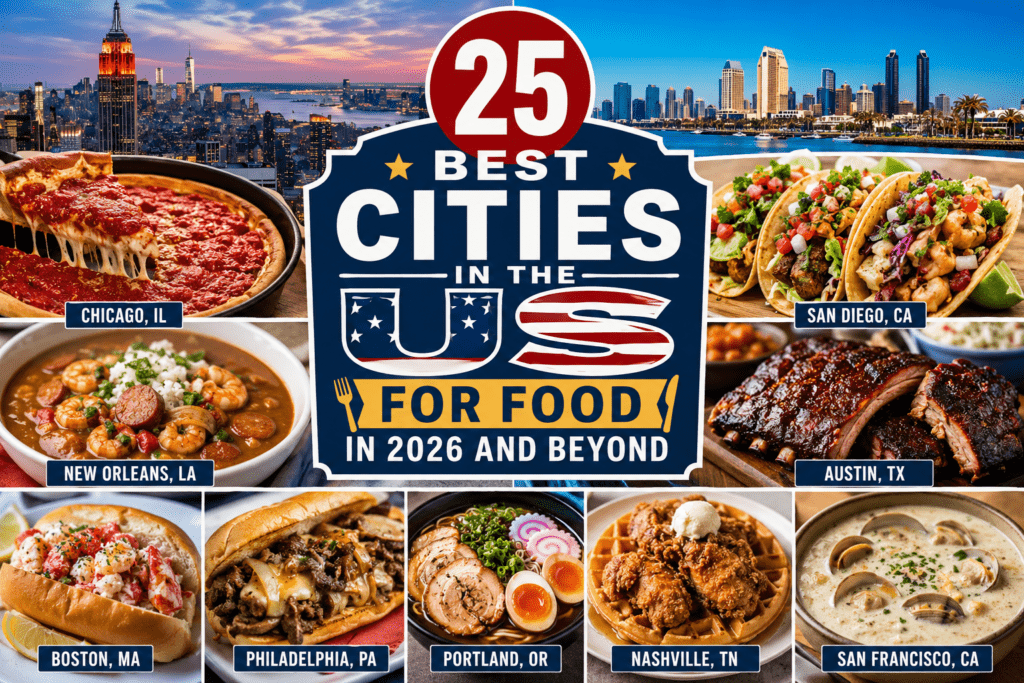 25 Best Cities in the US for Food in 2026 and Beyond